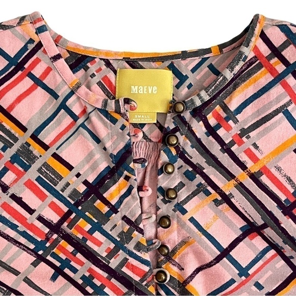 Maeve Popover Balloon Sleeves Multi Coloured Shirt - Picture 4 of 16